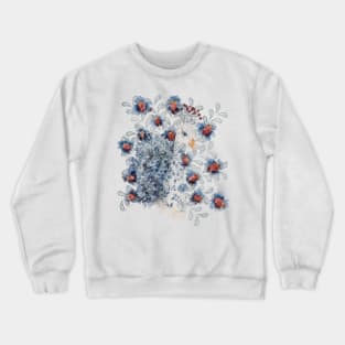 Porcelain Strawberry Peacock Watercolor Crewneck Sweatshirt